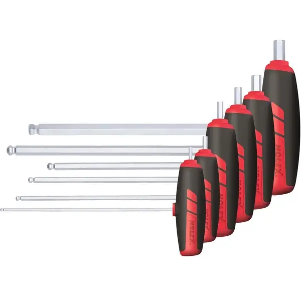 BỘ LỤC GIÁC ĐẦU BI TAY CẦM CHỮ T HOLEX 6 CHI TIẾT