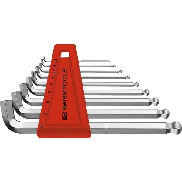 BỘ LỤC GIÁC NGẮN ĐẦU 100 Độ CHỮ L PB SWISS TOOLS 9 CÂY MẠ CHROME PB 2212.H-10
