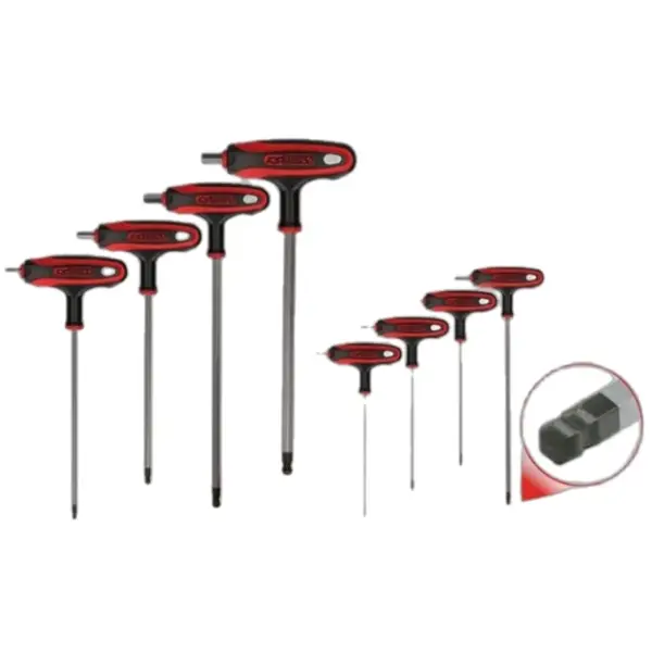 Bộ Lục Giác Tay Vặn Chữ T Đầu Bi 8 Chi Tiết Model 151.8155 KSTools