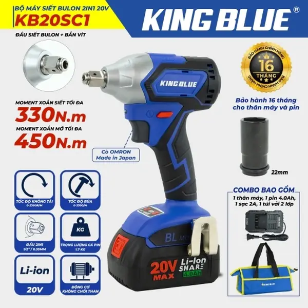 Bộ máy siết bu lông 2in1 KB20SC1