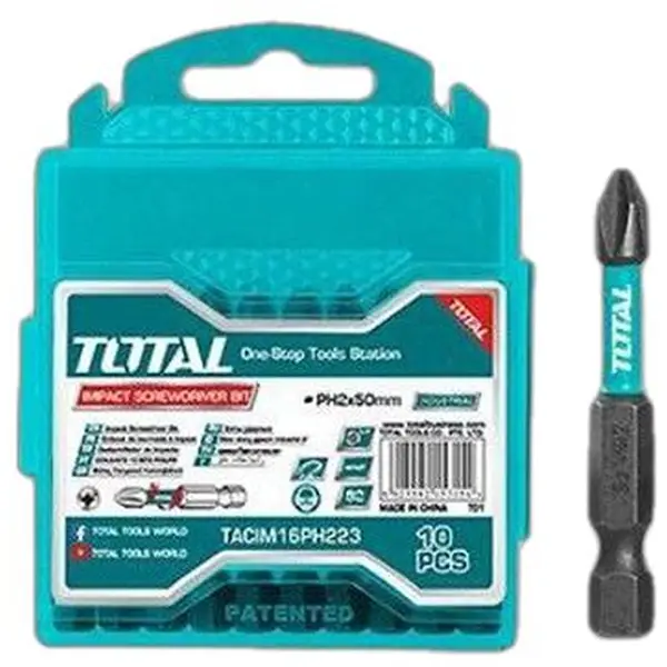BỘ MŨI BẮT VÍT TOTAL PH2x50mm TACIM16PH223 (có nam châm)