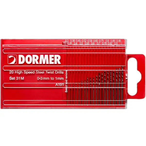 Bộ Mũi Khoan 20 Cái A100 0.3~1mm 0.05mm Và 0.38 0.52 0.58 0.78 0.82 A19131M Dormer
