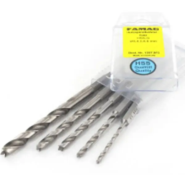 Bộ mũi khoan gỗ FAMAG 1597, có mũi định tâm. Made in Germany