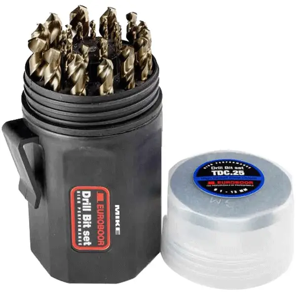 Bộ mũi khoan inox TDC.25, bằng thép gió phủ cobalt 5%. Euroboor