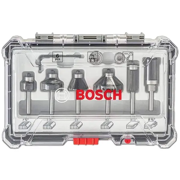 BỘ MŨI PHAY CẠNH 6 MÓN BOSCH 2607017470