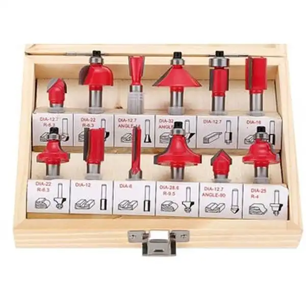 Bộ mũi phay gỗ 12 chi tiết cốt 6.3mm