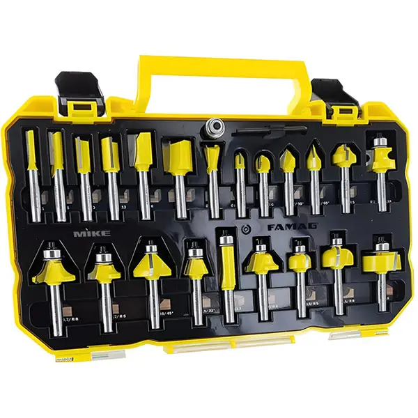 Bộ mũi soi gỗ FAMAG 3382.822, 22 chi tiết, TCT Router Bit Set