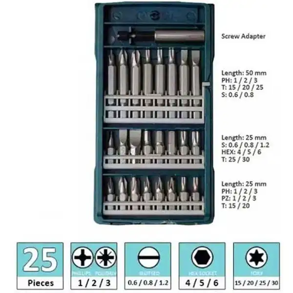 Bộ mũi vặn vít 25 chi tiết Bosch 2607017400