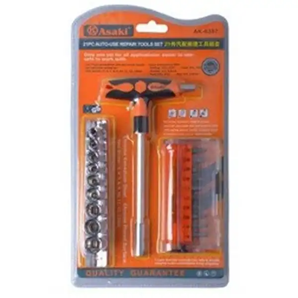 Bộ mũi vít và đầu tuýp 21 chi tiết Asaki AK-6357