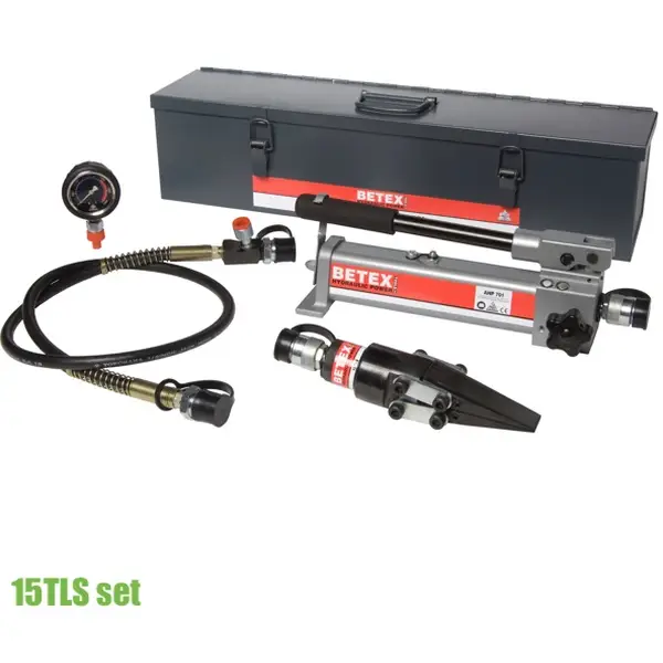 Bộ nêm thủy lực 15 tấn, đầu tách đơn trọn bộ. BETEX 15TLS Set