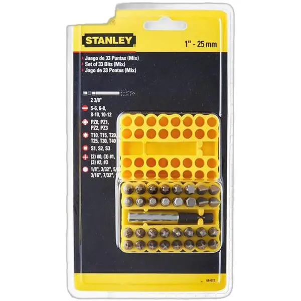 BỘ SET MŨI VẶN VÍT 33 CHI TIẾT STANLEY 68-072