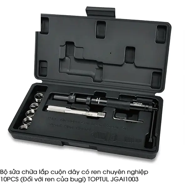 Bộ sửa chữa lắp cuộn dây có ren chuyên nghiệp 10PCS (Đối với ren của bugi) TOPTUL JGAI1003