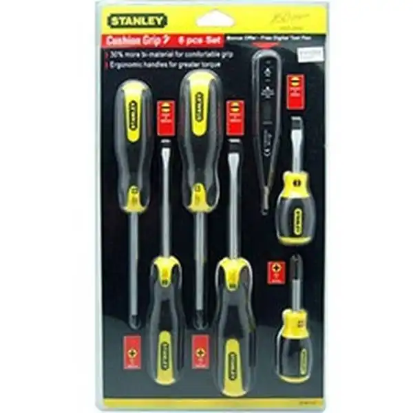 Bộ tô vít (6 cây tặng 1 tô vít thử điện) Stanley 92-002