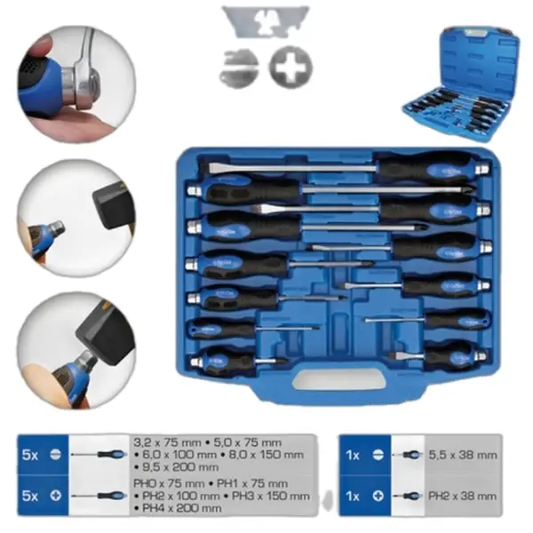 Bộ tô vít đóng 12 chi tiết Brilliant-Tools BT034012