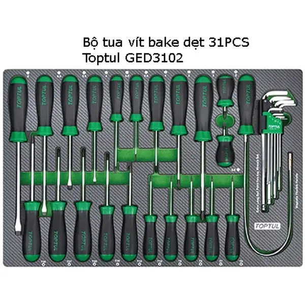 Bộ tua vít 31 chi tiết TOPTUL GED3102