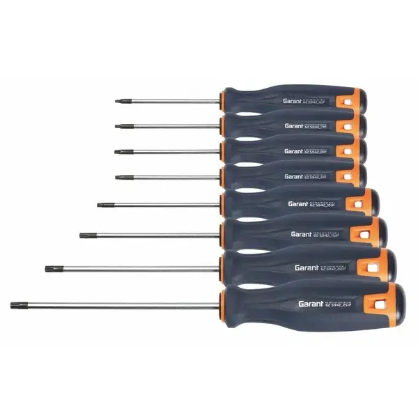 Bộ Tua vít 8 cây đầu lục giác (TORX PLUS) Bông hoa thị cán Haptoprene Garant