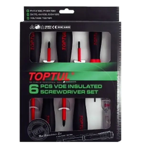 Bộ tua vít cách điện 1000V 6pcs TOPTUL GAAE0612
