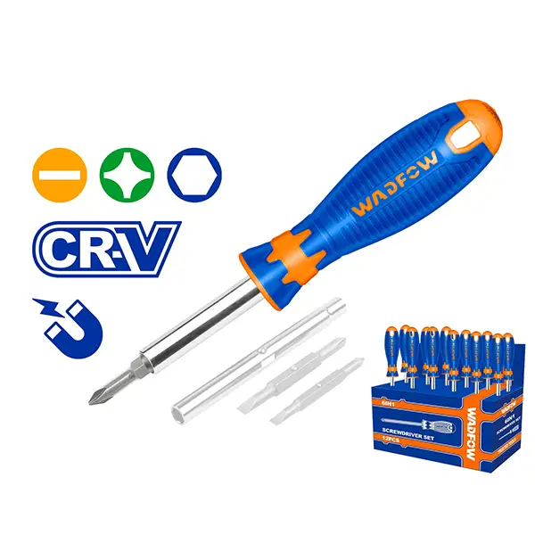 Bộ Tua vít dẹp, bake, lục giác 6 trong 1 Wadfow WSS5506
