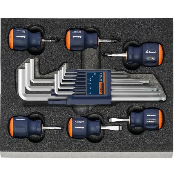 BỘ TUA VÍT NGẮN VÀ LỤC GIÁC 15 CHI TIẾT GARANT 952891 15