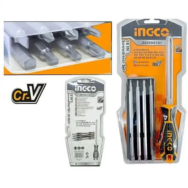Bộ tuốc nơ vít 18 đầu Ingco AKISD0181