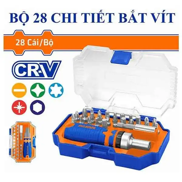 Bộ tuốc nơ vít 28 chi tiết Wadfow WSS8B28