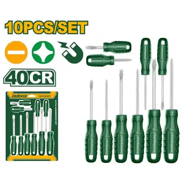 Bộ tuốc nơ vít bake và dẹp 10 chi tiết Jadever JDSS2410