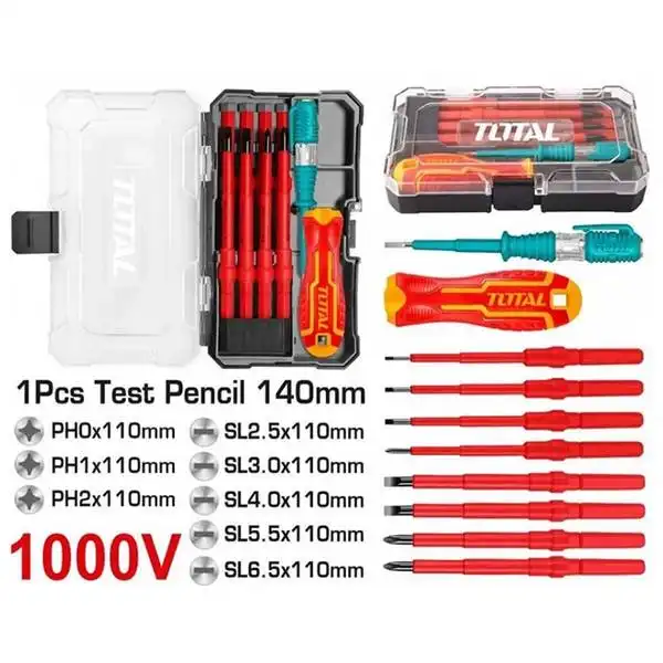 Bộ tuốc nơ vít cách điện 10 chi tiết Total THTIS5106