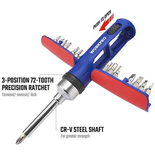 Bộ tuốc nơ vít đa năng 15 chi tiết Workpro WP221061