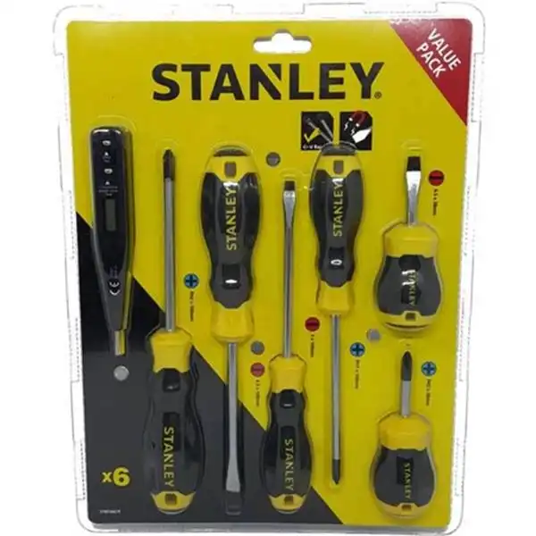 Bộ tuốc nơ vít đa năng 6 cây tặng kèm bút thử điện Stanley STMT66679