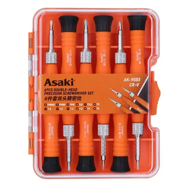 Bộ tuốc nơ vít đa năng 6 chi tiết Asaki AK-9083