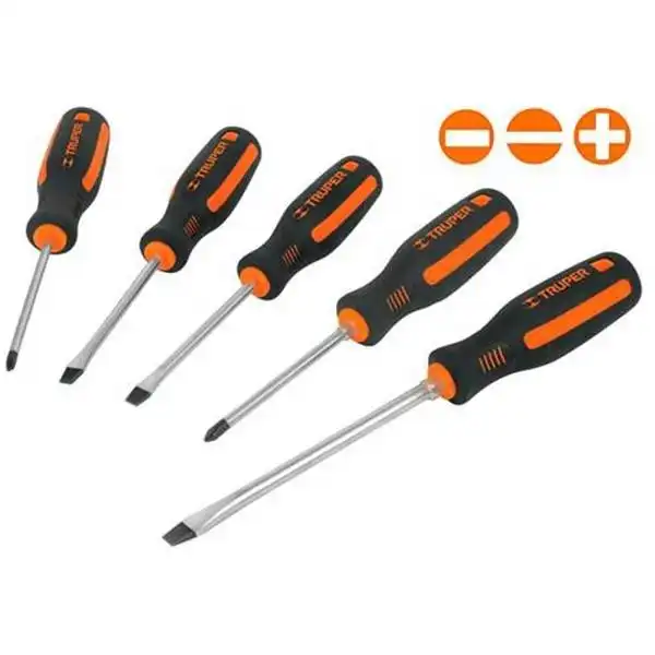 Bộ tuốc nơ vít dẹp và bake 5 cây Truper 14138 (DTJ-5B)