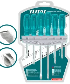 Bộ tuốc nơ vít dẹp và bake 6 chi tiết Total THTDC250601