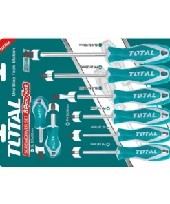 Bộ tuốc nơ vít dẹp và bake 8 chi tiết Total THT250608