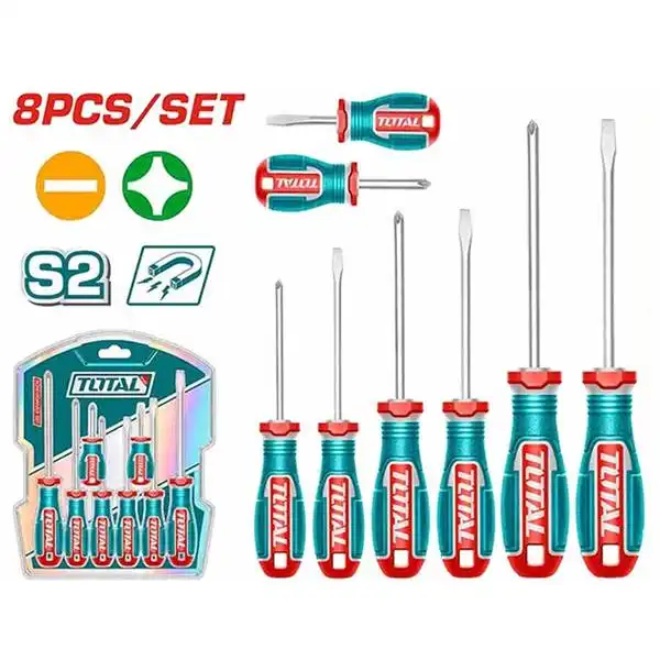 Bộ tuốc nơ vít dẹp và bake 8 chi tiết Total TKSDS0826