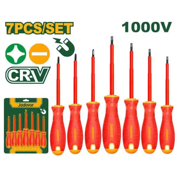 Bộ tuốc nơ vít dẹp và bake cách điện 7 chi tiết Jadever JDSS7407