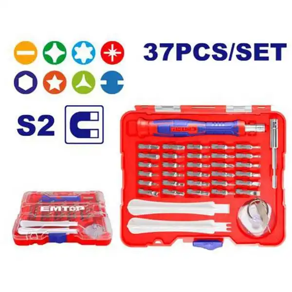 Bộ tuốc nơ vít điện tử 37 chi tiết Emtop EBST03702