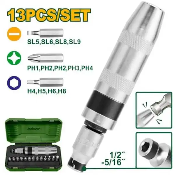 Bộ tuốc nơ vít đóng 13 chi tiết Jadever JDYM1B13