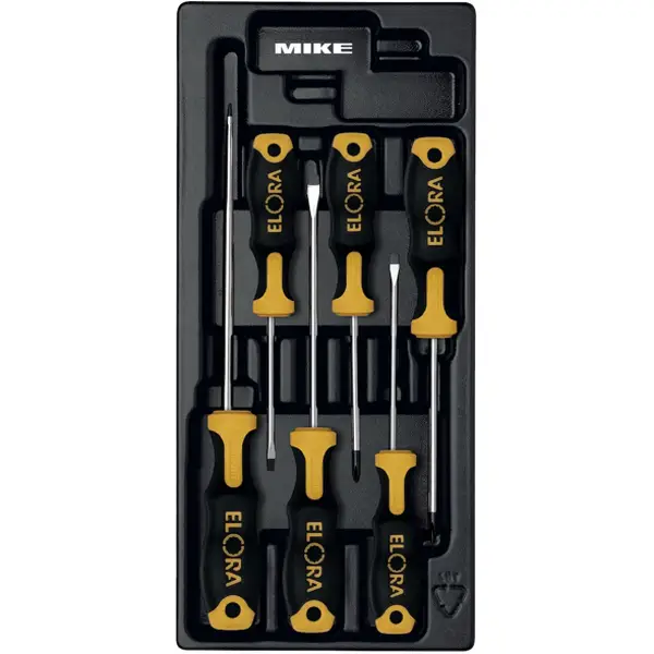 Bộ tuốc nơ vít ELORA MS-38, gồm 6 cây, dẹt và bake