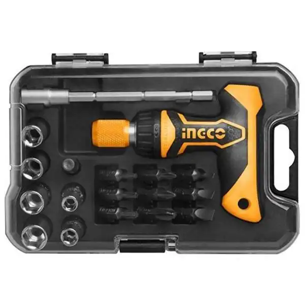 Bộ tuốc nơ vít tay cầm chữ T 18 chi tiết INGCO HKSDB0188