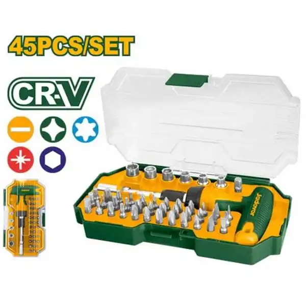 Bộ tuốc nơ vít tay vặn chữ T 45 chi tiết Jadever JDSS8B45