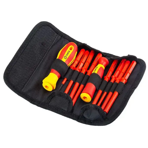 Bộ tuốt nơ vít cách điện VDE 1000V 10 chi tiết Sata 09304