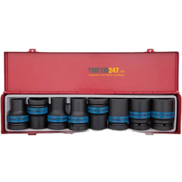 Bộ tuýp dài 1 inch Kingtony dành cho súng vặn bu lông 8 cái 68408MP02