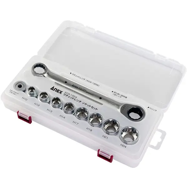 Bộ vặn ốc đa năng gồm cờ lê tự động Anex AOA-19S4