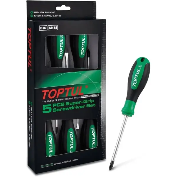 Bộ vít bake và vít dẹt 5 cái TOPTUL GAAE0507