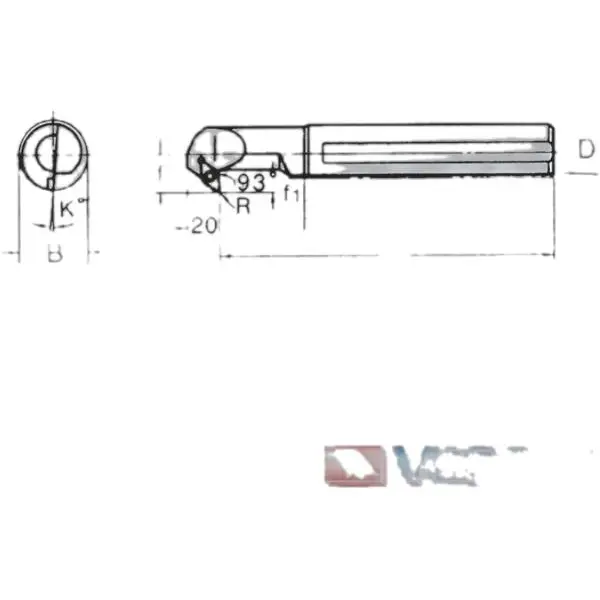 Cán dao tiện trong góc 93 độ SDZC Vertex