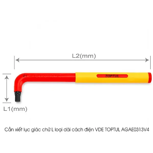 Cần xiết lục giác chữ L loại dài cách điện VDE TOPTUL AGAE0313V4