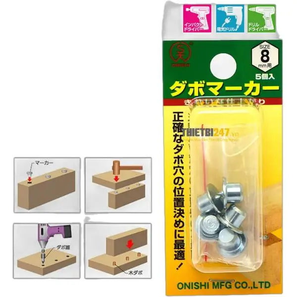 Chốt lấy dấu mộng gỗ tròn sét 5 cái No.22M-8.0mm Onishi