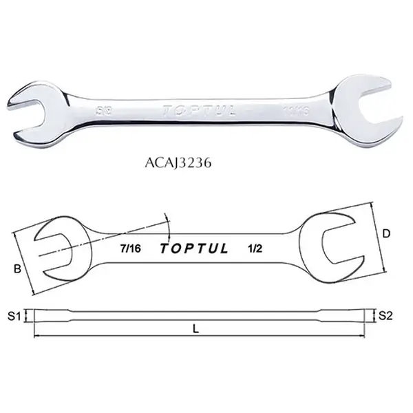 Cờ lê 2 đầu miệng ACAJ3236