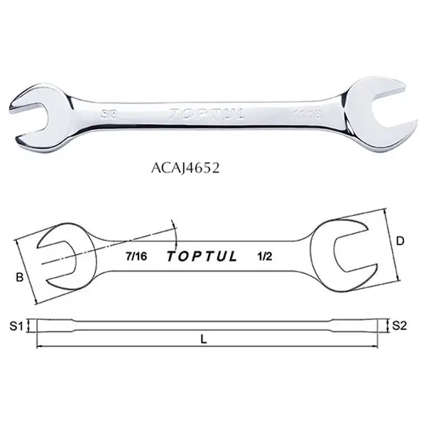 Cờ lê 2 đầu miệng ACAJ4652