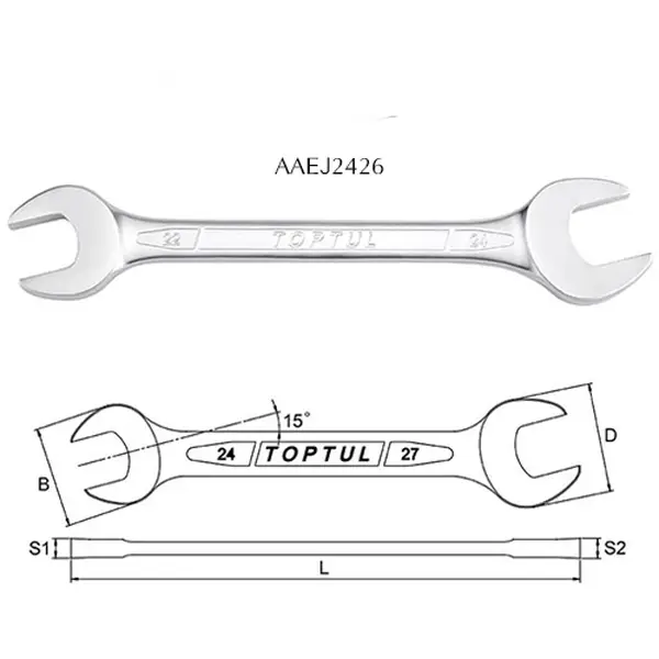 Cờ lê 2 đầu miệng TOPTUL AAEJ2426